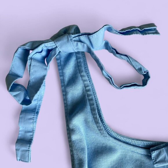 A New Day Blue Ribbed Tie Strap Tank Top – Size XS - Picture 2 of 6